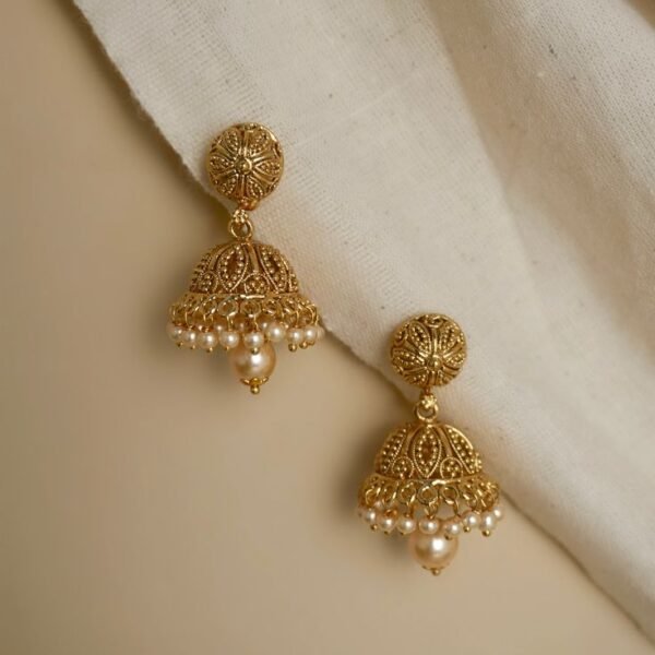 Gold Jhumka Earrings
