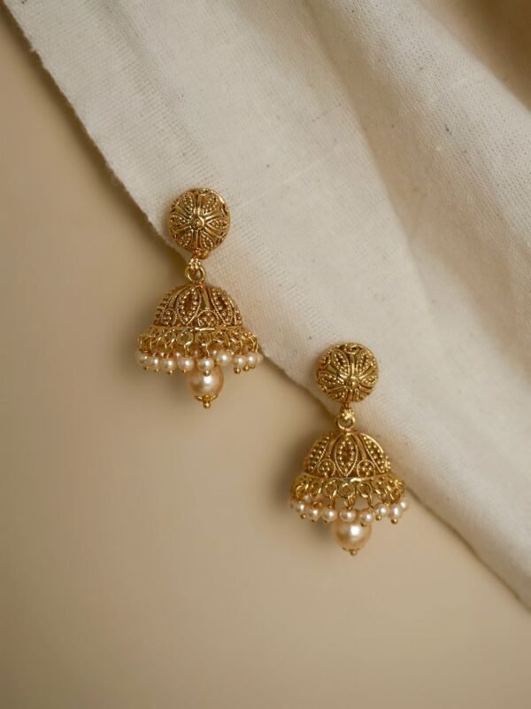 Gold Jhumka Earrings