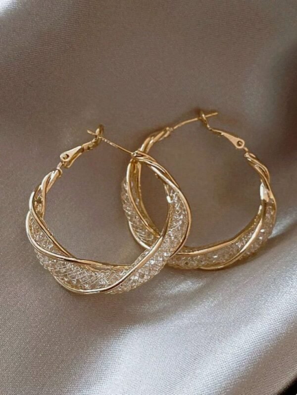 Golden Twisted Hoop Earrings