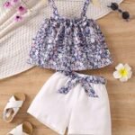 Floral print bow front