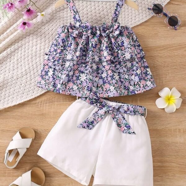 Floral print bow front