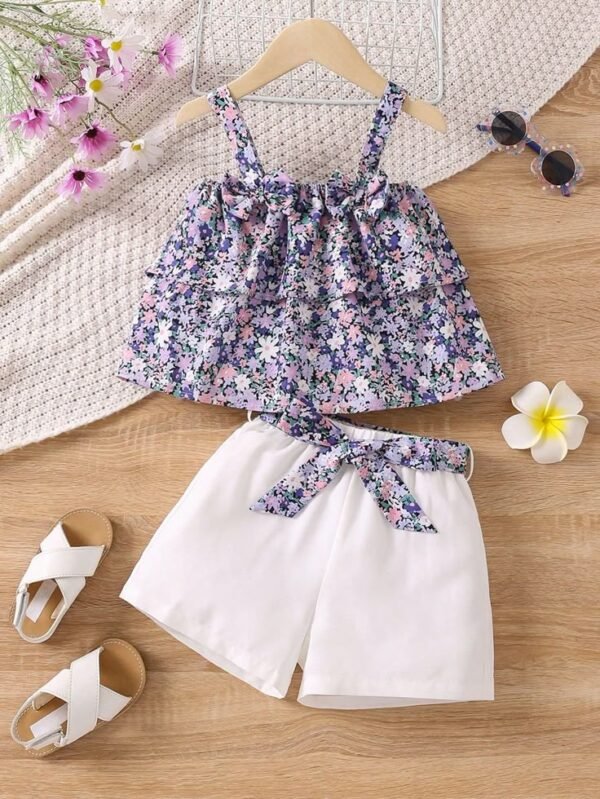 Floral print bow front