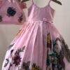 New Stylish Floral Pleated Partywear Gown for Girls