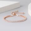 Geometric Copper Inlay Zircon Bracelet