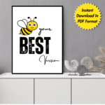 Be Your Best Version Printable Wall Art, Digital Downloads