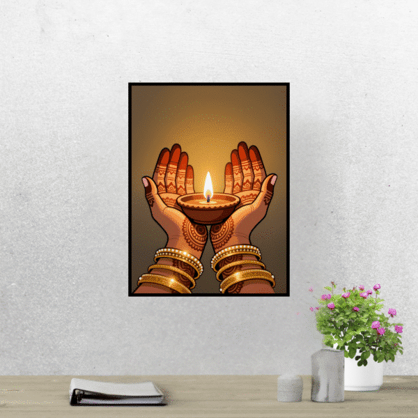 Beautiful Diyas Printable Wall Art for Diwali, Home, Office, Digital Downloads