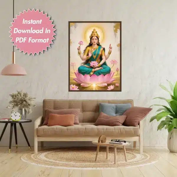 Goddess Saraswati's Printable Wall Art for Home, Office, Digital Downloads