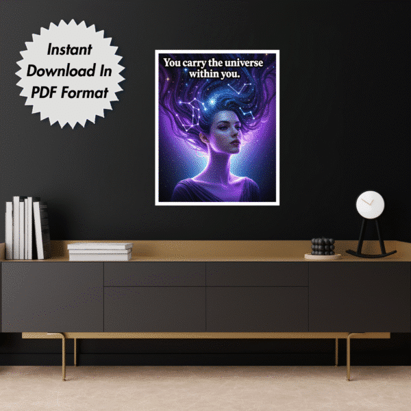 You Carry The Universe With in You Printable Wall Art for Home, Office, Digital Downloads