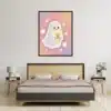 Kawaii Cute Ghost Wall Art Poster for Halloween Festival, Digital Downloads