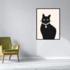 Black Cat Printable Wall Art for Halloween Festival, Digital Downloads