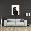 Black Cat Printable Wall Art for Halloween Festival, Digital Downloads