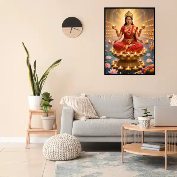 Goddess Lakshmi Printable Wall Art for Home, Office, Digital Downloads