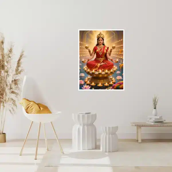 Goddess Lakshmi Printable Wall Art for Home, Office, Digital Downloads