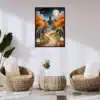 Halloween Forest with Glowing Pumpkins Wall Art Poster | Digital Downloads
