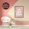 Kawaii Cute Ghost Wall Art Poster for Halloween Festival, Digital Downloads