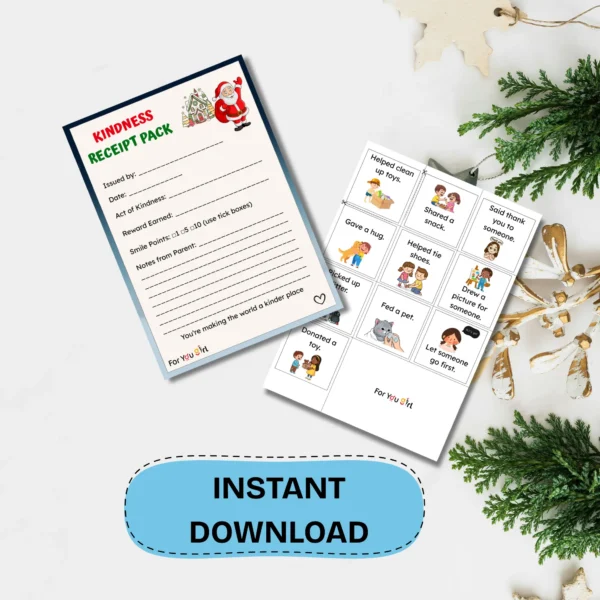 Kindness Receipt Printable Cards Game for Christmas Festival | Digital Downloads | Printable PDF Download