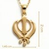 18K Gold Plated Khanda Pendant Necklace | Adjustable 48cm Chain | Sikh Spiritual Jewelry