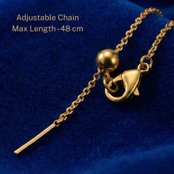 18K Gold Plated Khanda Pendant Necklace | Adjustable 48cm Chain | Sikh Spiritual Jewelry